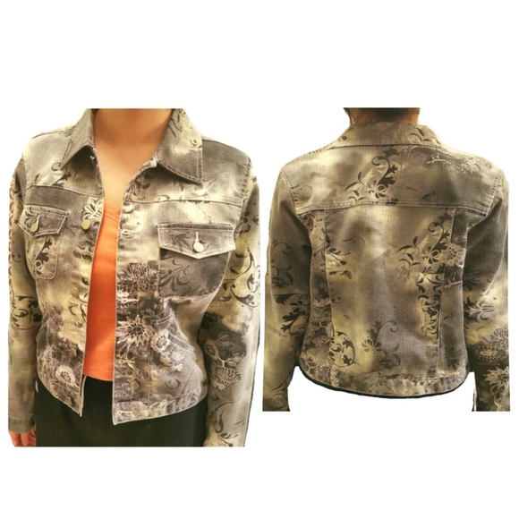 Orly vintage flowered jean jacket - Picture 2 of 3